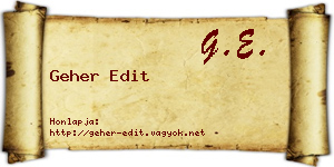 Geher Edit névjegykártya